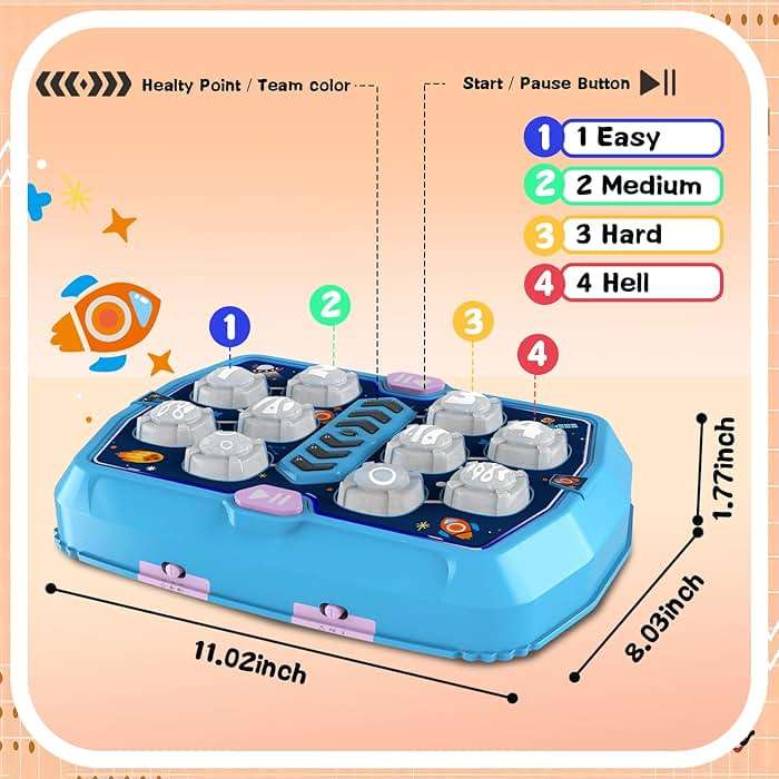 Whack Game Mole Toys for 3 4 5 6 Year Old Boys, Pounding Toys for Age 2-4, 3 Modes & Light Interactive Toddlers Toy with 2 Hammer, Baby Toy Gifts for Early Learning, Birthday Gift for Toddler Boy Girl - Image 2