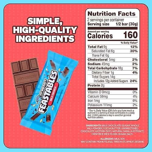 MrBeast Feastables Milk Chocolate Crunch Bar, King Size, 10 Count, Crispy Rice Chocolate Candy, Fairtrade Cocoa, 2.1oz Each - Image 2