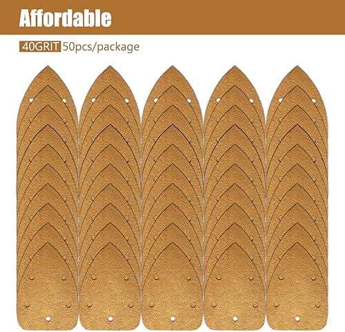 50 Pack Mouse Sander Sandpaper, Sanding Pads for 5.5'' Detail Sanders, Hook and Loop Sandpaper Detail Sander Palm Sander Sandpaper for Wood Furniture Sanding Refinishing (40 Grit) - Image 3