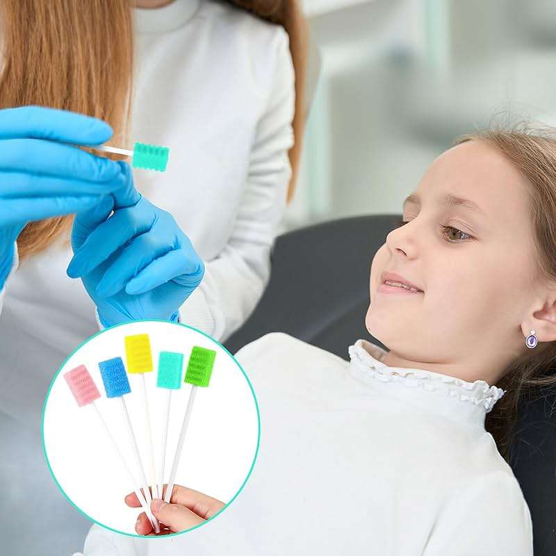 Mumufy 500 Pcs Disposable Oral Swabs for Toothbrush Oral Swabs Bulk Dental Swab Sticks 4.92" Sponge Individually Wrapped Care for Mouth (Multicolor) - Image 4