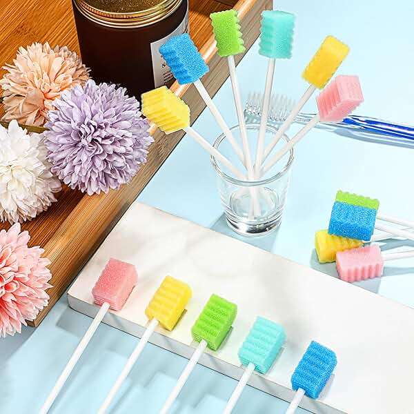 Mumufy 500 Pcs Disposable Oral Swabs for Toothbrush Oral Swabs Bulk Dental Swab Sticks 4.92" Sponge Individually Wrapped Care for Mouth (Multicolor) - Image 6