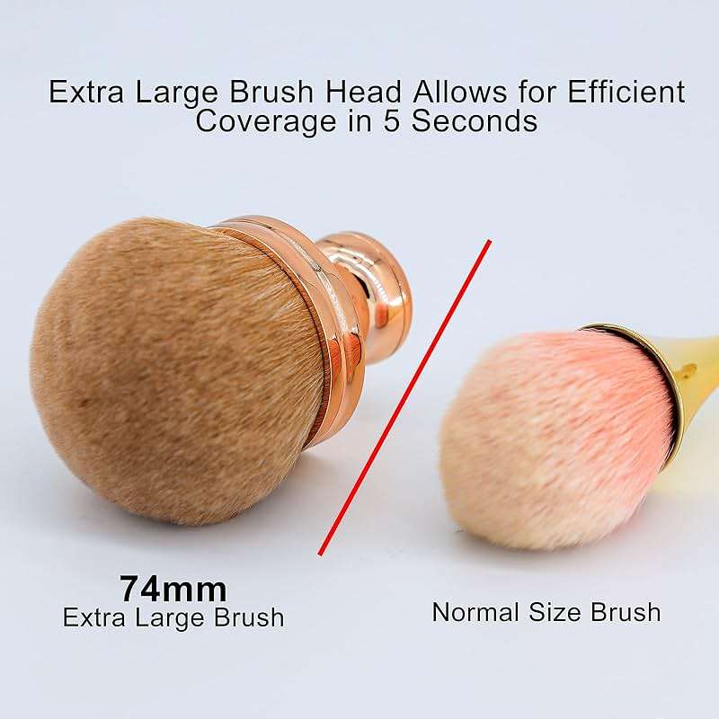 Extra Large Body Makeup Brush For Self Tanner, Self Tan Back Applicator, 74mm Wide-headed Kabuki Brush For Bronzers Blend Self Tanning Applicator, Oval Face Leg Makeup Brush With Drawstring Bag - Image 3