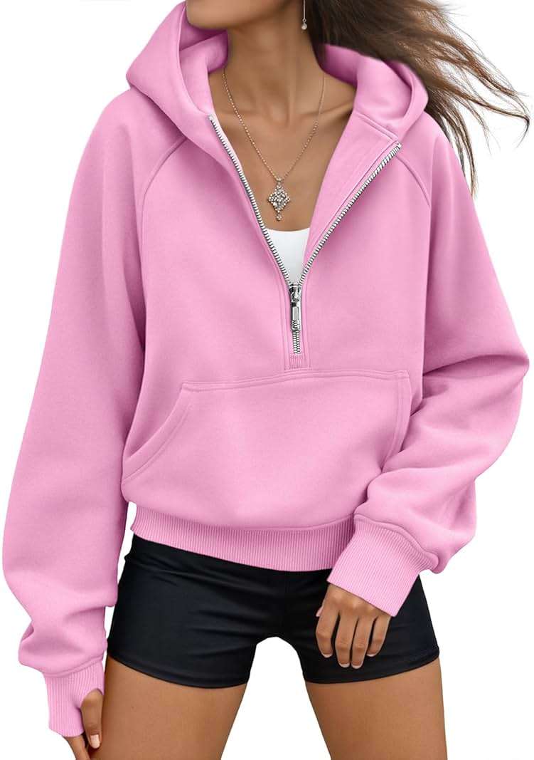AUTOMET Womens Hoodies Fleece Fall Fashion Outfits Workout Sweatshirts Y2k Winter Zip Up Jackets Oversized Tops Clothes 2026 - Image 1
