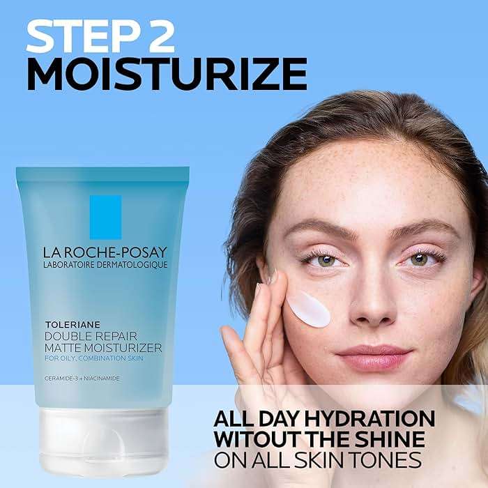 La Roche-Posay Acne Skin Care Set, Toleriane Double Repair Matte Moisturizer 75ml & Effaclar Medicated Gel Cleasner 100ml, Gel Moisturizer with Niacinamide & Acne Cleasner with Salicylic Acid - Image 3