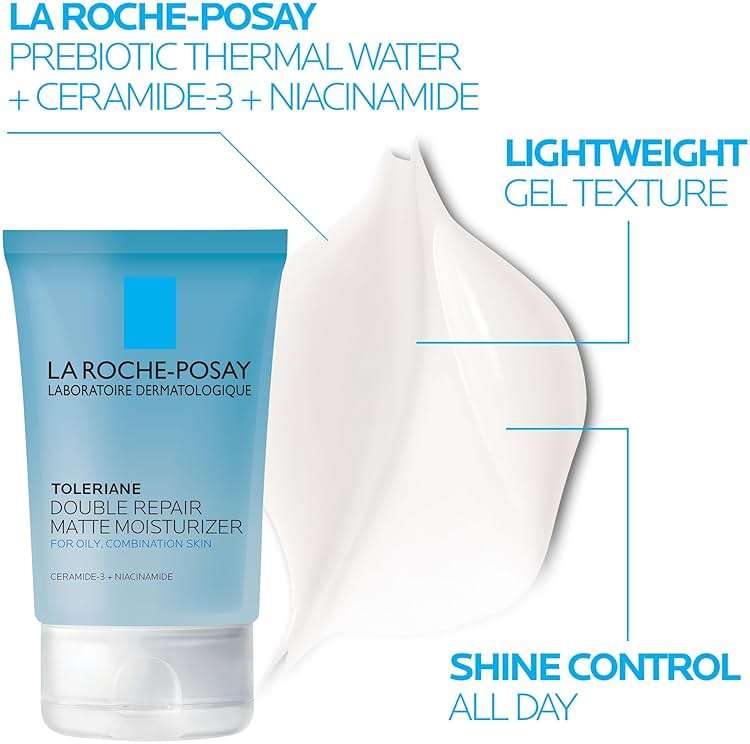 La Roche-Posay Acne Skin Care Set, Toleriane Double Repair Matte Moisturizer 75ml & Effaclar Medicated Gel Cleasner 100ml, Gel Moisturizer with Niacinamide & Acne Cleasner with Salicylic Acid - Image 5