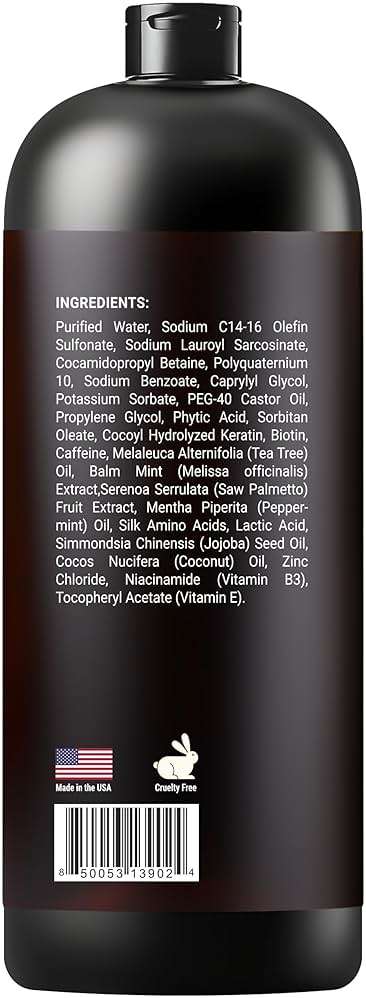 SOULSPA PURE Biotin Shampoo with Keratin - Advanced Anti-Thinning, Hair Growth & Repair Formula - Soothes Scalp, with Tea Tree Oil & DHT Blockers - Strong, Healthy Hair for Men & Women - 16 fl oz - Image 9