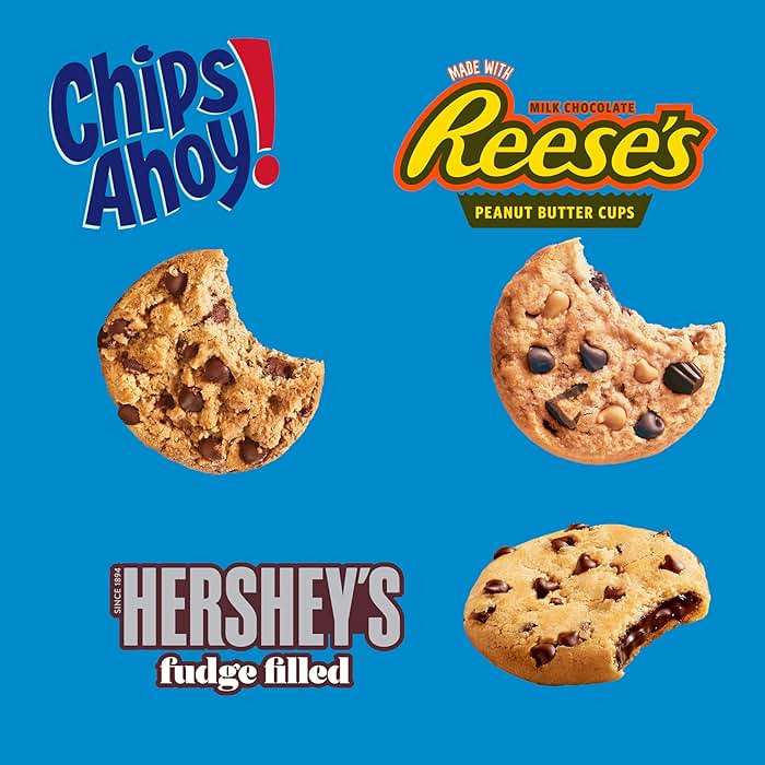 CHIPS AHOY! Cookies Variety Pack, Original Chocolate Chip, Chewy Chocolate Chip with Reese's Peanut Butter Cups & Chewy Hershey's Fudge Filled Soft Cookies, 50 Snack Packs (2 Cookies Per Pack) - Image 5