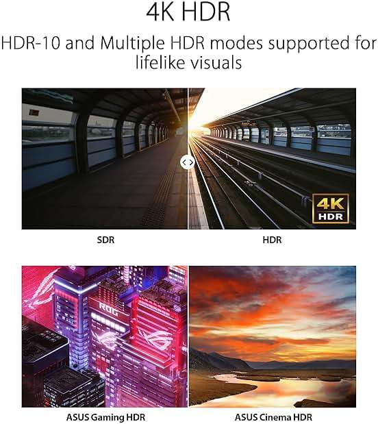 ASUS 31.5” 4K HDR Eye Care Monitor (VP327Q) – UHD (3840 x 2160), 99% sRGB, HDR-10, Adaptive-Sync, Speakers, DisplayPort, HDMI, Flicker Free, Blue Light Filter, VESA Mountable,Black - Image 3