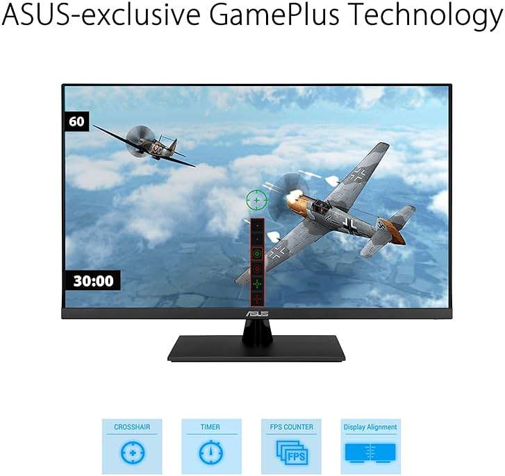 ASUS 31.5” 4K HDR Eye Care Monitor (VP327Q) – UHD (3840 x 2160), 99% sRGB, HDR-10, Adaptive-Sync, Speakers, DisplayPort, HDMI, Flicker Free, Blue Light Filter, VESA Mountable,Black - Image 4
