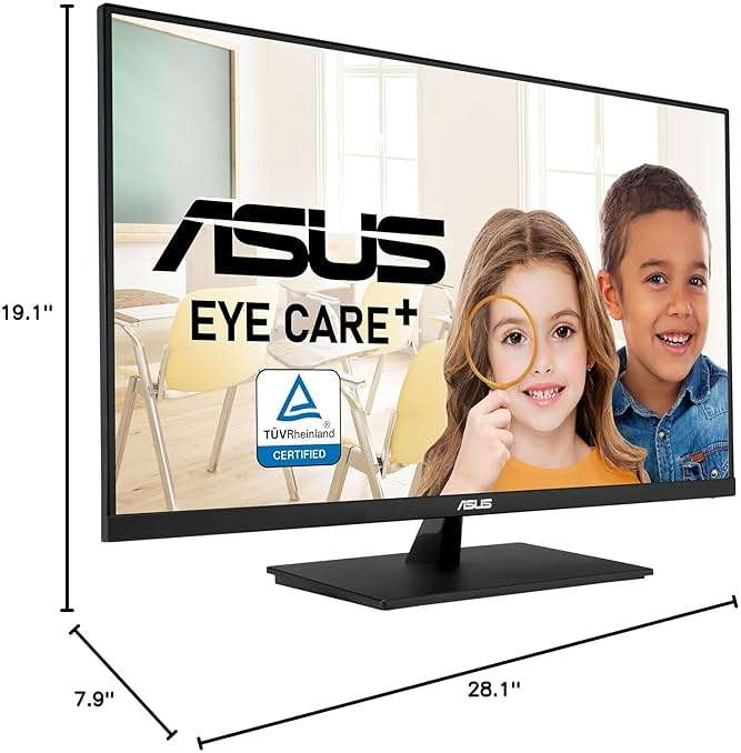 ASUS 31.5” 4K HDR Eye Care Monitor (VP327Q) – UHD (3840 x 2160), 99% sRGB, HDR-10, Adaptive-Sync, Speakers, DisplayPort, HDMI, Flicker Free, Blue Light Filter, VESA Mountable,Black - Image 7