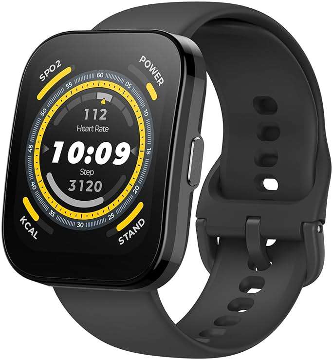 Amazfit Bip 5 Smart Watch 46mm, GPS, Amazon Alexa Built-in, Bluetooth Calling, 10-Day Battery, Heart-Rate & VO2 Max, Sleep Health Monitoring, AI Fitness Tracker App, for Android & iPhone, Black - Image 1