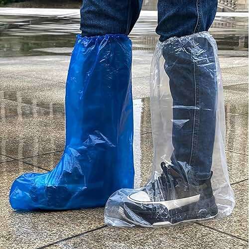 Fancystyle Disposable Plastic Boot and Shoe Covers 19 inch Tall Extra Large Resistant Water/Skid Resistant, Clear(80) - Image 9