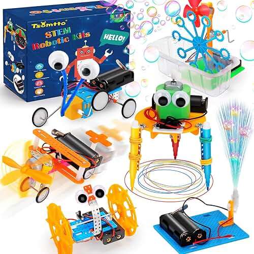 STEM Robotics Kit 6 Set Science Experiments Project Activities Toys for Kids 4-8 8-12 Engineering Building Electronic Motor Robot Kid Craft Boy Girl 5 6 7 8 9 10 12 Year Old Outdoor Toy - Image 1