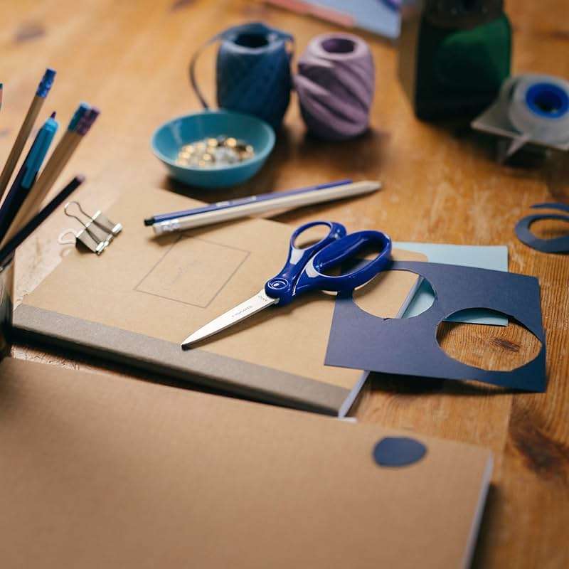 Fiskars 7" Student Scissors for Kids Ages 12-14, Scissors for School or Crafting, Back to School Supplies, Blue - Image 2