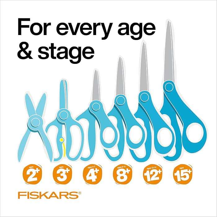 Fiskars 7" Student Scissors for Kids Ages 12-14, Scissors for School or Crafting, Back to School Supplies, Blue - Image 9