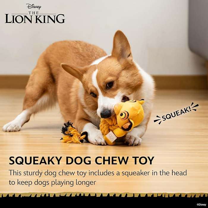 Disney for Pets The Lion King Simba Knotty Rope Pet Toy with Squeaker, 9in Dog Toys | Rope Tug Toy for Dogs Inspired by Simba of The Lion King - Image 4
