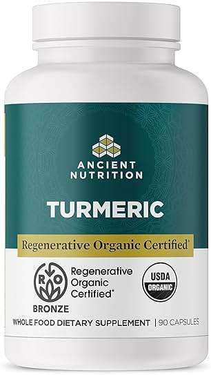 Ancient Nutrition Regenerative Organic Certified Turmeric Capsules, Once Daily, Use as a Joint Supplement and Supports Inflammation, Gluten Free, Paleo and Keto Friendly, 90 Count - Image 1