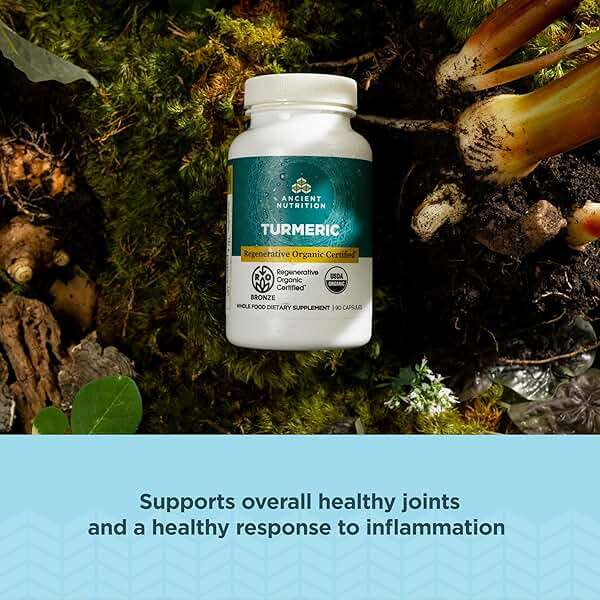 Ancient Nutrition Regenerative Organic Certified Turmeric Capsules, Once Daily, Use as a Joint Supplement and Supports Inflammation, Gluten Free, Paleo and Keto Friendly, 90 Count - Image 3