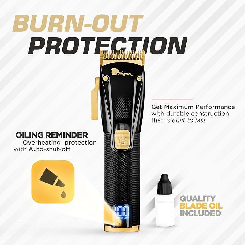 Fagaci Professional Hair Clippers for Men - Precise Cutting, Turbo Power Cordless Hair Clippers with 5 Hour Battery Life - Image 3