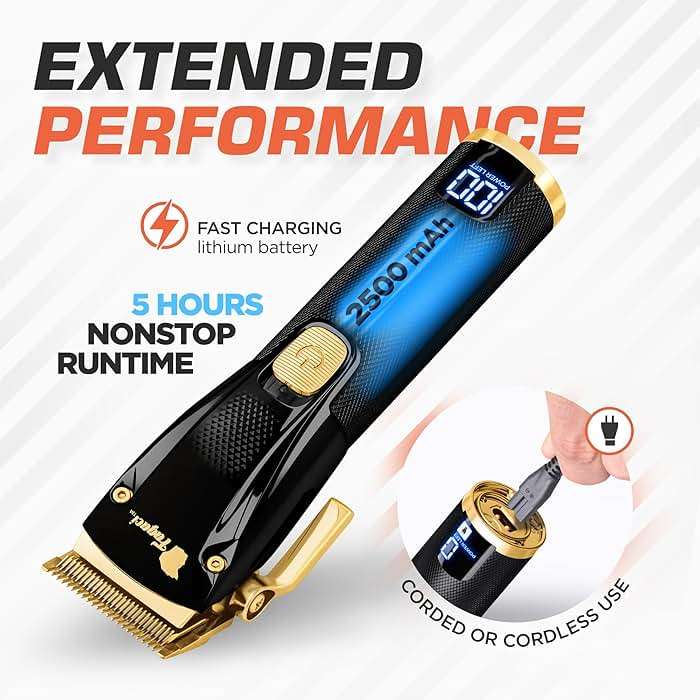 Fagaci Professional Hair Clippers for Men - Precise Cutting, Turbo Power Cordless Hair Clippers with 5 Hour Battery Life - Image 4