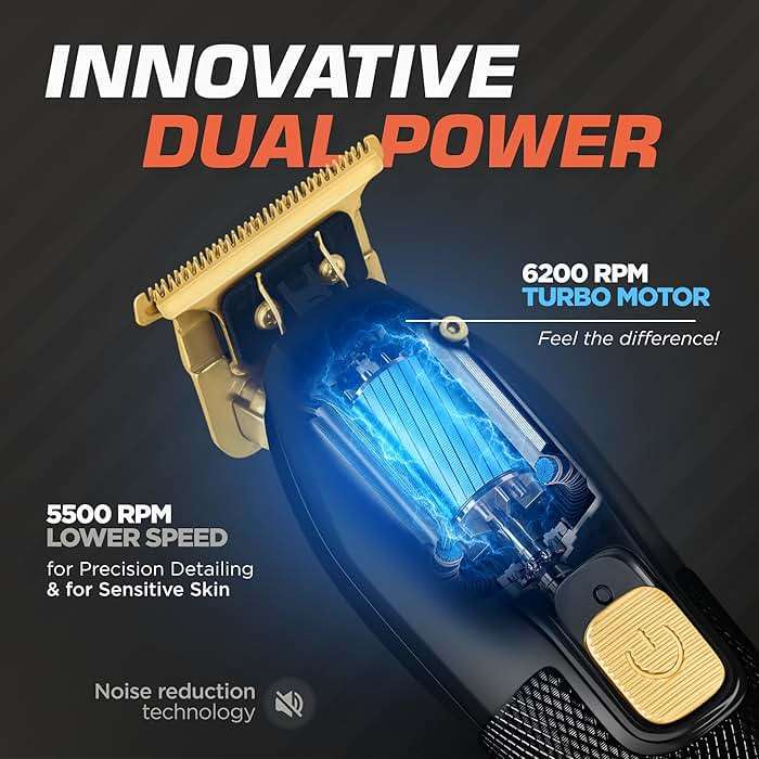 Fagaci Professional Hair Clippers for Men Set Turbo Power with Precise Cutting, Barber Clippers for Hair Cutting, Cordless Hair Clippers and Trimmers Set, Maquina de Cortar Cabello, Haircut Barber Kit - Image 2