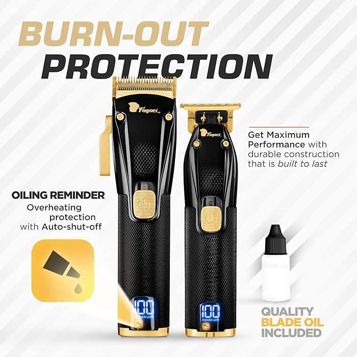 Fagaci Professional Hair Clippers for Men Set Turbo Power with Precise Cutting, Barber Clippers for Hair Cutting, Cordless Hair Clippers and Trimmers Set, Maquina de Cortar Cabello, Haircut Barber Kit - Image 3