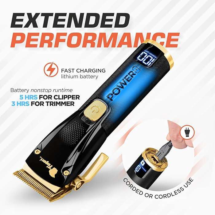 Fagaci Professional Hair Clippers for Men Set Turbo Power with Precise Cutting, Barber Clippers for Hair Cutting, Cordless Hair Clippers and Trimmers Set, Maquina de Cortar Cabello, Haircut Barber Kit - Image 4