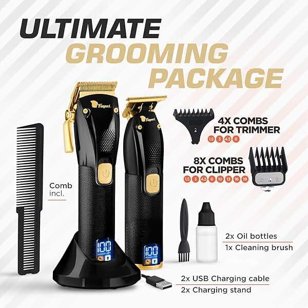 Fagaci Professional Hair Clippers for Men Set Turbo Power with Precise Cutting, Barber Clippers for Hair Cutting, Cordless Hair Clippers and Trimmers Set, Maquina de Cortar Cabello, Haircut Barber Kit - Image 8