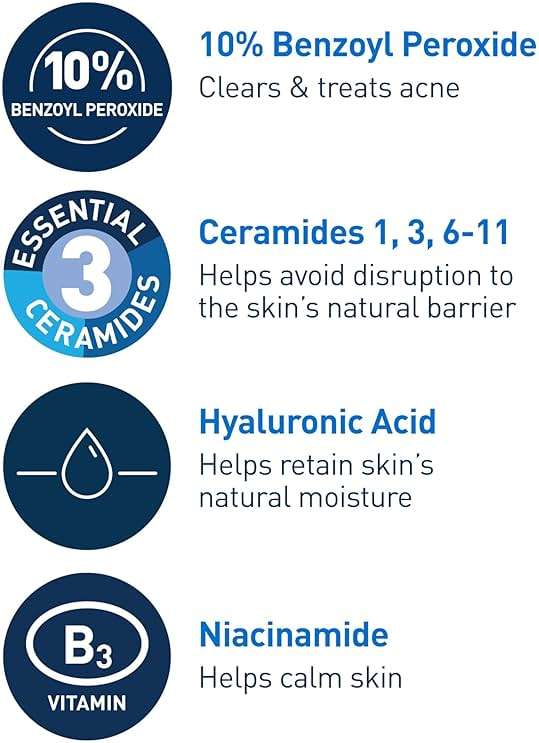 CeraVe Acne Foaming Cream Wash, Gentle Face and Body Cleanser with Benzoyl Peroxide 10%, Hyaluronic Acid, and Niacinamide, 10% Benzoyl Peroxide Treatment Clears Pimples and Blackheads 5 Oz - Image 7