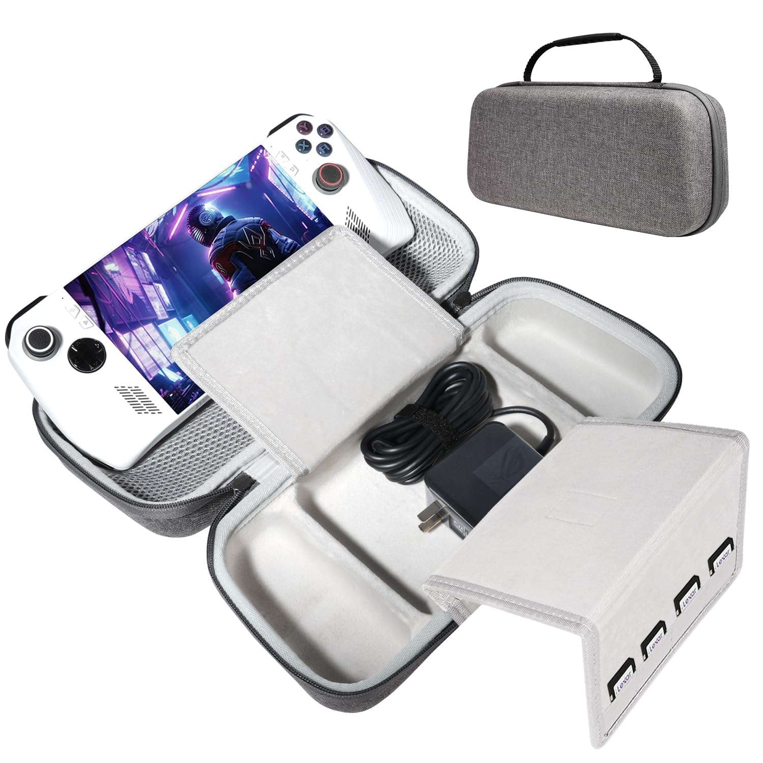 sarlar Rog Ally Carrying Case Compitable with ASUS ROG Ally Gaming Handheld and Accessories, Large Space Hard Shell Case Fit AC Adapter and Power Bank for Travel and Storage - Image 1