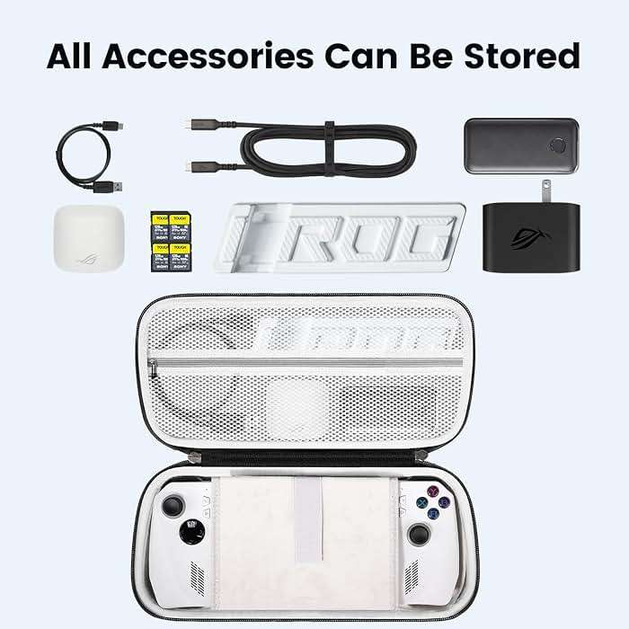 sarlar Rog Ally Carrying Case Compitable with ASUS ROG Ally Gaming Handheld and Accessories, Large Space Hard Shell Case Fit AC Adapter and Power Bank for Travel and Storage - Image 2