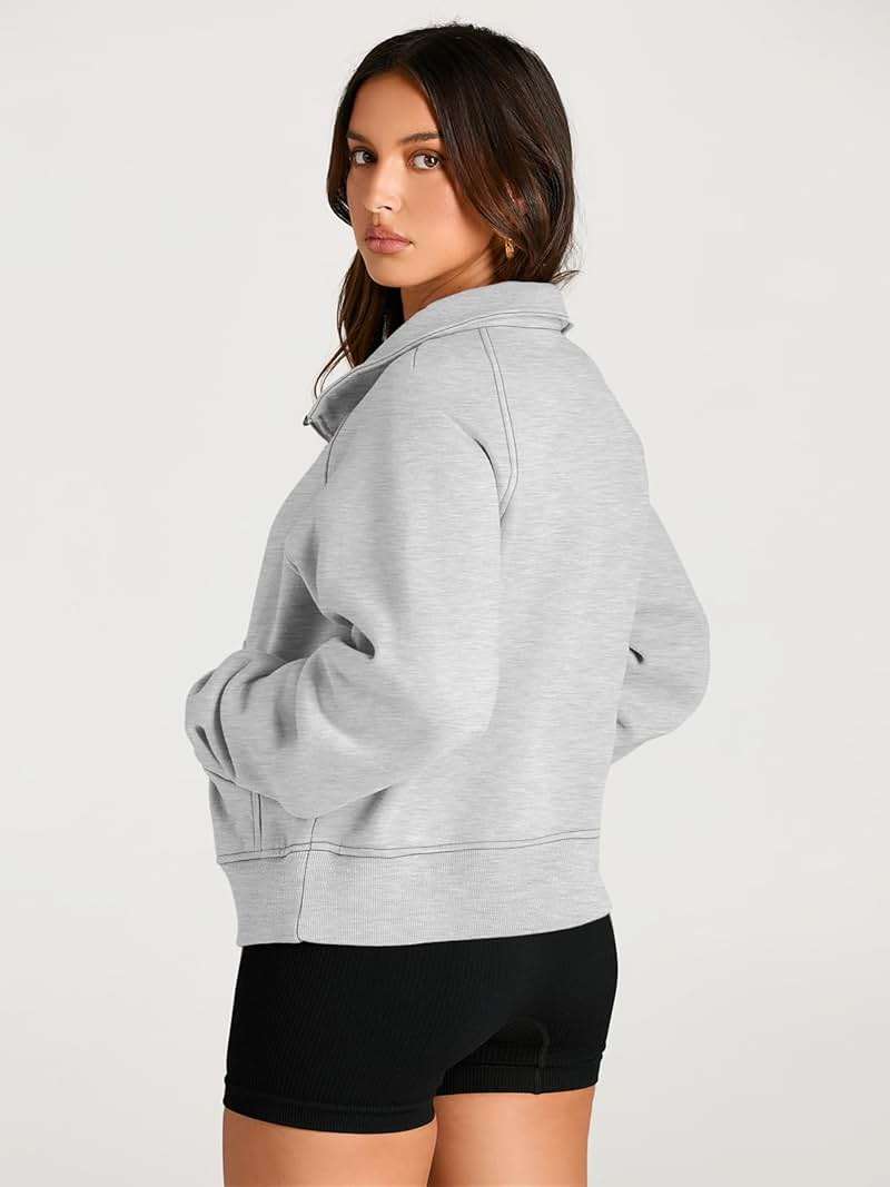 AUTOMET Womens Sweatshirts Half Zip Cropped Pullover Fleece Quarter Zipper Hoodies 2026 Fall Fashion Outfits Clothes - Image 5