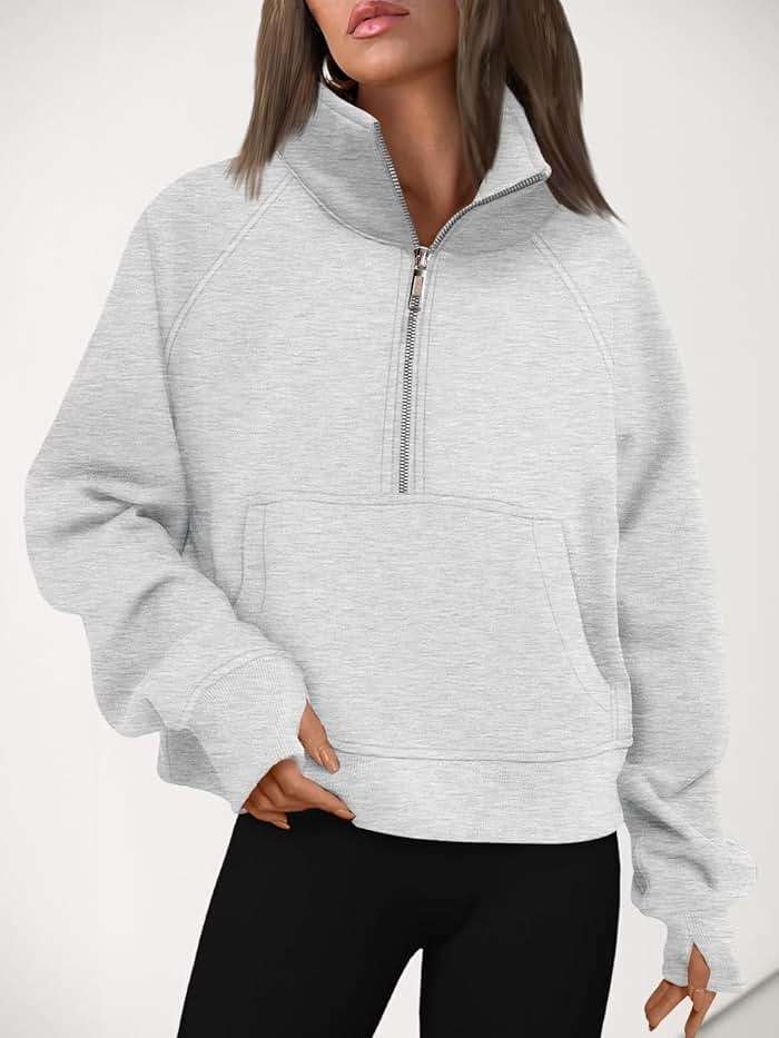AUTOMET Womens Sweatshirts Half Zip Cropped Pullover Fleece Quarter Zipper Hoodies 2026 Fall Fashion Outfits Clothes - Image 6