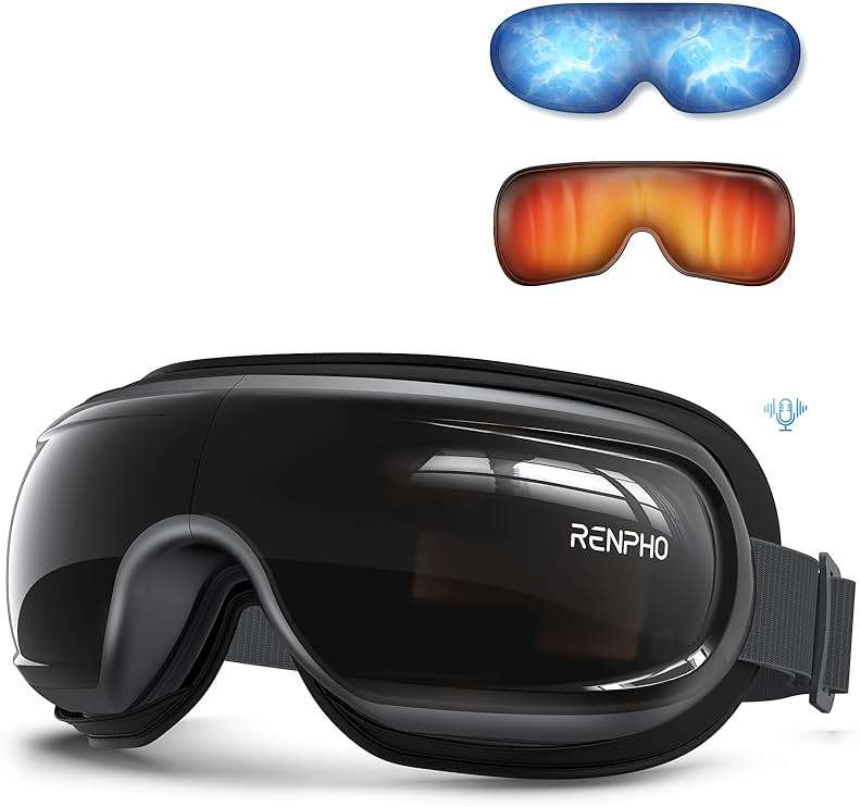 RENPHO Eye Massager with Heat and Cooling Voice Control, Fathers Day Dad Gifts for Husband Men, FSA Eligible HSA, Massaging Eye Mask for Dry Eyes Head Tension and Stress Relief - Eyeris 3 - Image 1