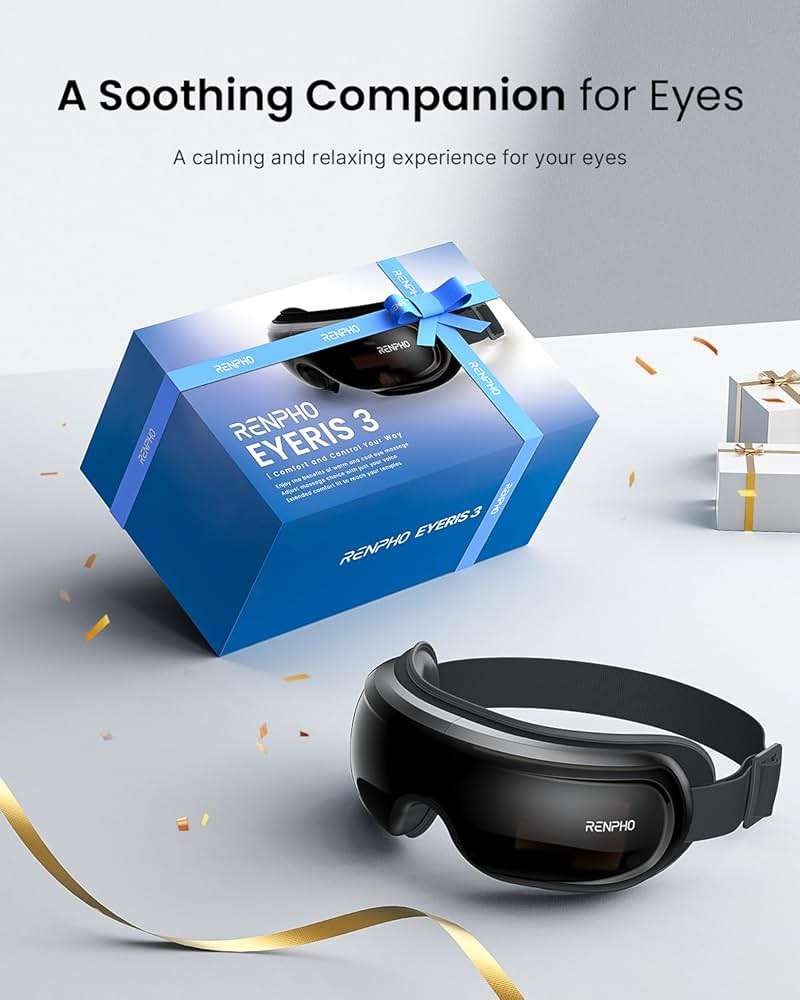 RENPHO Eye Massager with Heat and Cooling Voice Control, Fathers Day Dad Gifts for Husband Men, FSA Eligible HSA, Massaging Eye Mask for Dry Eyes Head Tension and Stress Relief - Eyeris 3 - Image 4