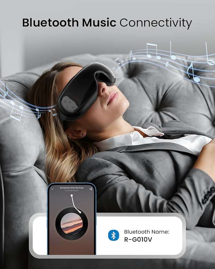 RENPHO Eye Massager with Heat and Cooling Voice Control, Fathers Day Dad Gifts for Husband Men, FSA Eligible HSA, Massaging Eye Mask for Dry Eyes Head Tension and Stress Relief - Eyeris 3 - Image 8