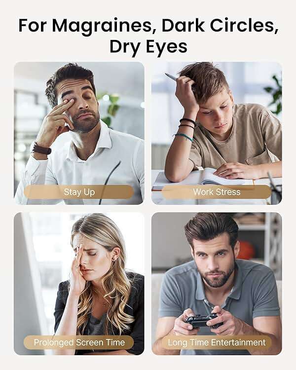 RENPHO Eye Massager with Heat and Cooling Voice Control, Fathers Day Dad Gifts for Husband Men, FSA Eligible HSA, Massaging Eye Mask for Dry Eyes Head Tension and Stress Relief - Eyeris 3 - Image 9