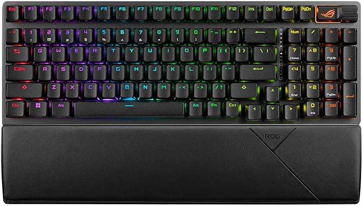 ASUS ROG Strix Scope II 96 Wireless Mechanical Gaming Keyboard – 96% Full-Size, Tri-Mode Connectivity, Hot Swappable Pre-lubed ROG NX Snow Linear Switches, PBT Keycaps, RGB, PC/Mac Support-Black - Image 1