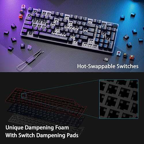 ASUS ROG Strix Scope II 96 Wireless Mechanical Gaming Keyboard – 96% Full-Size, Tri-Mode Connectivity, Hot Swappable Pre-lubed ROG NX Snow Linear Switches, PBT Keycaps, RGB, PC/Mac Support-Black - Image 4
