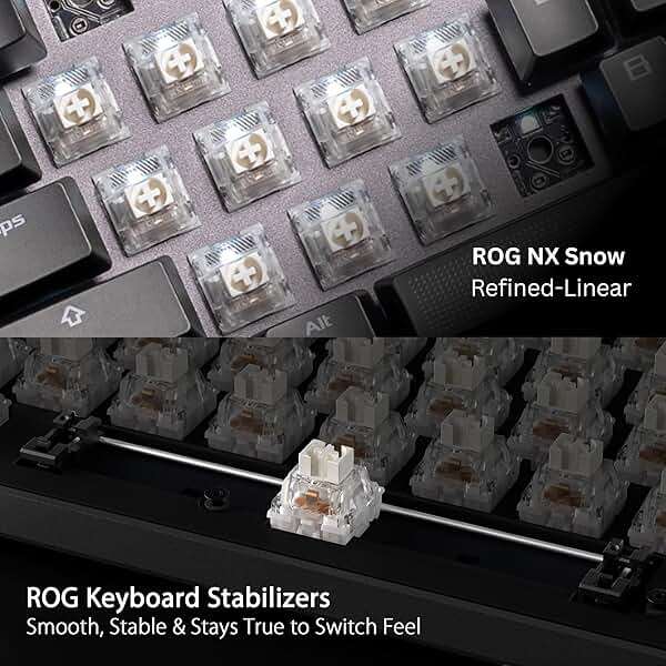 ASUS ROG Strix Scope II 96 Wireless Mechanical Gaming Keyboard – 96% Full-Size, Tri-Mode Connectivity, Hot Swappable Pre-lubed ROG NX Snow Linear Switches, PBT Keycaps, RGB, PC/Mac Support-Black - Image 5