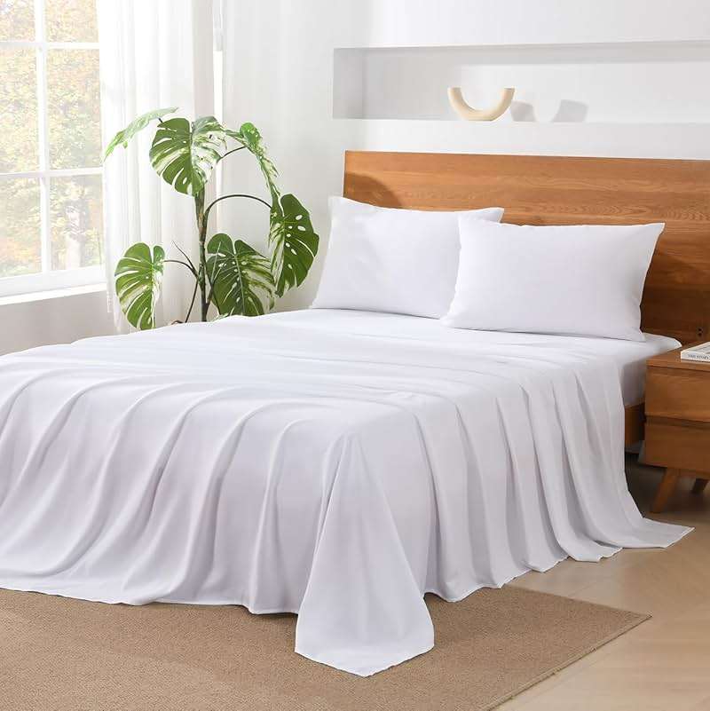 Andency Queen Comforter Set - 7 Pieces Bed in a Bag Queen Bedding Comforter Sets Oatmeal, Winter Solid Soft Lightweight Comforter with Fitted Sheets, Flat Sheets, Pillowcases & Shams - Image 5