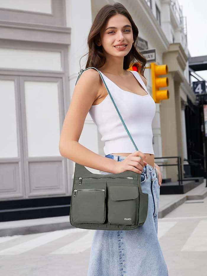 CLUCI Purses for Women, Anti Theft Crossbody Bags for Woman Travel, Water-Resistant Nylon Shoulder Handbags-Multiple Pockets - Image 2