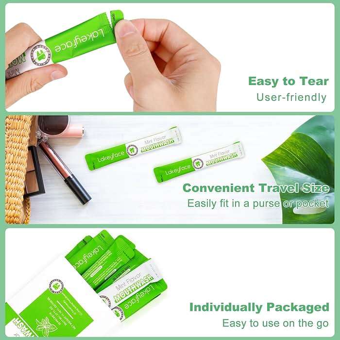 Mouthwash, 30 Packets Travel Mouth Wash for Adults, Alcohol Free, Mini Mouthwash for Travel Essential, TSA Approved Mouthwashs Bulk Pocket Size On the Go,Mint,11ml/0.37FL.OZ Each - Image 4