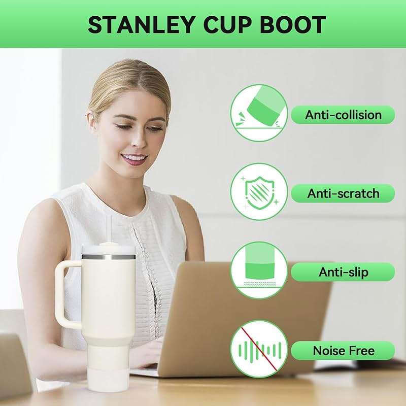 PICcircuit 2PCS for Stanley Boot, Silicone Bottom for Quencher Adventure 40oz 30oz IceFlow 20oz 30oz Bottle&for Hydroflask Tumbler 12-24oz for Stanley Cup Accessories Avoid Scratches&Noise - Image 5