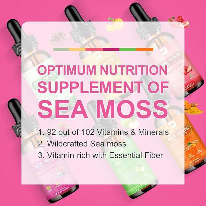 Sea Moss Liquid Drops - Organic Irish Sea Moss with Black Seed Oil, Ashwagandha, Soursop, Bladderwrack, Burdock Root, Elderberry, Turmeric | Seamoss for Immune Support, Energy, Hair & Digestion -Vegan - Image 5