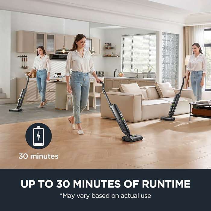 Eureka Wet Dry Vacuum Cleaner Cordless, Mop Vacuum Cleaner with Self-Cleaning System, Lightweight Hardwood Floors Vacuum for Pets and Sticky Messes, Black, NEW400 - Image 5