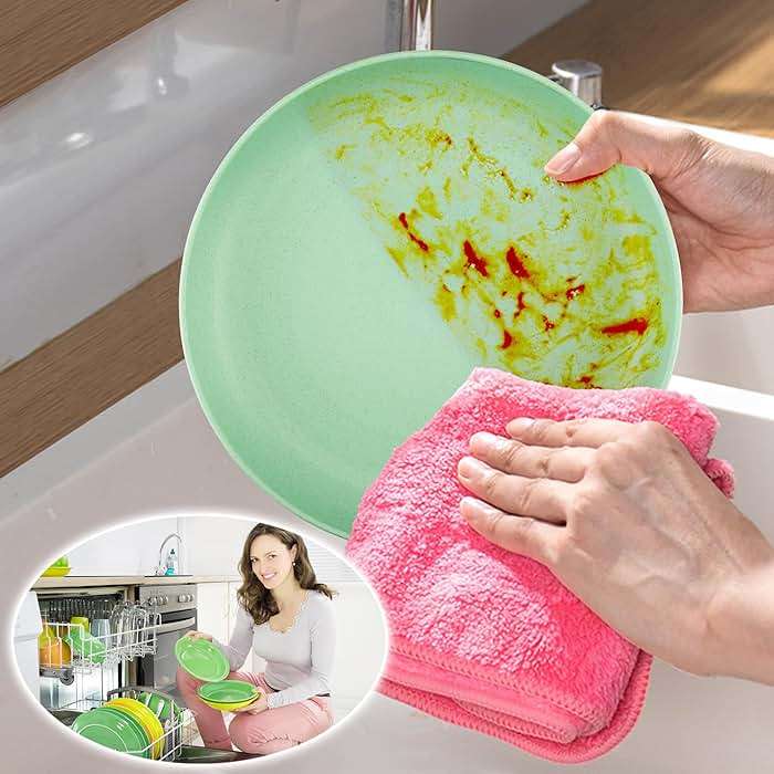 42-Piece Plates and Bowls Sets Wheat Straw Dinnerware Sets Service for 6, Unbreakable Dishwasher Microwave Safe Dishes Set Cups Sets Dinner Plates and Bowls Set for Kitchen - Image 6