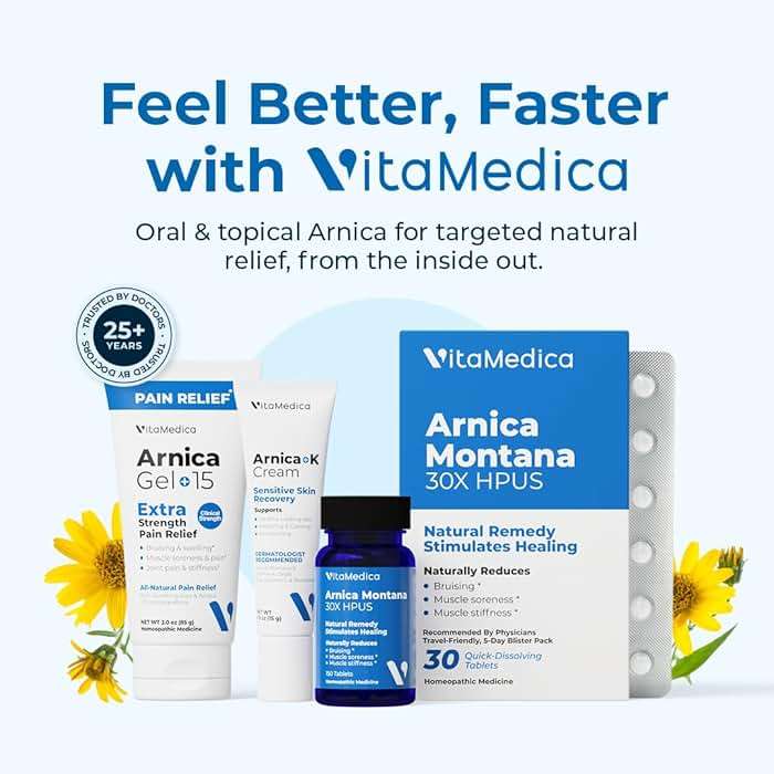 VitaMedica Arnica Montana Tablets & Arnica Gel Bundle – Support for Bruising, Swelling & Soreness, 150 Rapid-Dissolve Tablets + 3 oz Water-Based Gel - Image 5