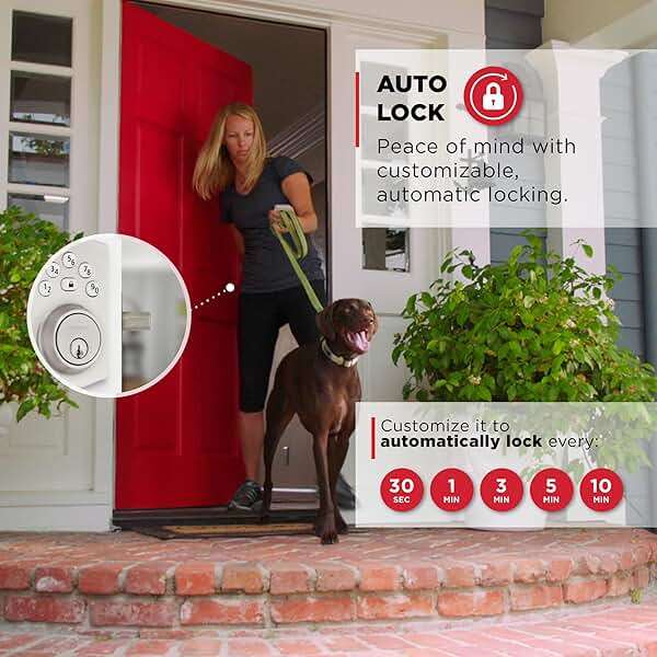 Kwikset Powerbolt 240 5-Button Keypad Satin Nickel Traditional Electronic Deadbolt Door Lock, Featuring Convenient Keyless Entry, Customizable User Codes and Auto-Locking - Image 6