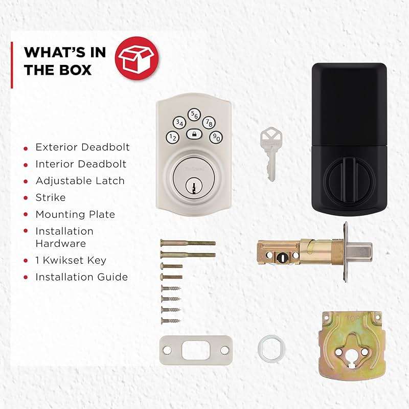 Kwikset Powerbolt 240 5-Button Keypad Satin Nickel Traditional Electronic Deadbolt Door Lock, Featuring Convenient Keyless Entry, Customizable User Codes and Auto-Locking - Image 9